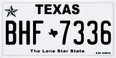TX license plate BHF7336