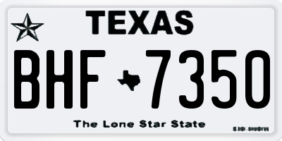 TX license plate BHF7350