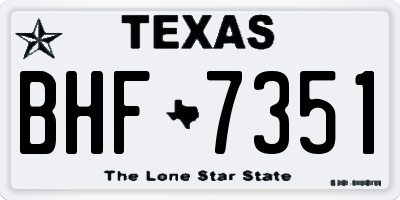 TX license plate BHF7351