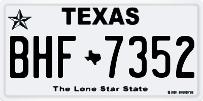 TX license plate BHF7352