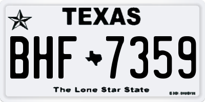 TX license plate BHF7359