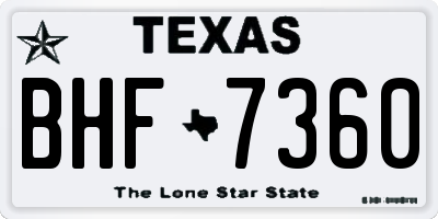 TX license plate BHF7360