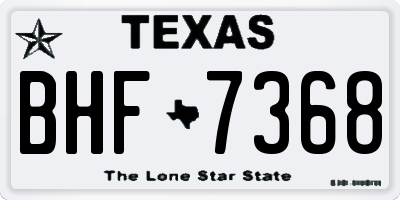 TX license plate BHF7368