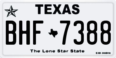 TX license plate BHF7388