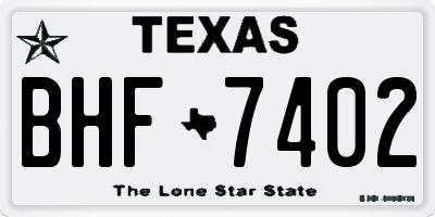 TX license plate BHF7402