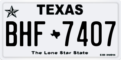 TX license plate BHF7407