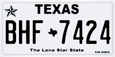 TX license plate BHF7424