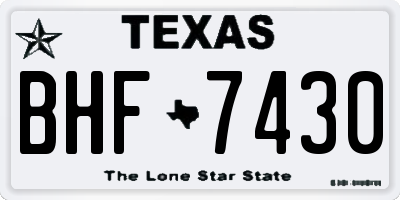 TX license plate BHF7430