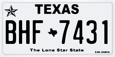TX license plate BHF7431