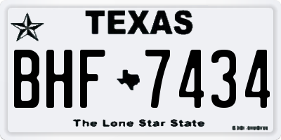 TX license plate BHF7434