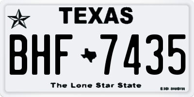 TX license plate BHF7435