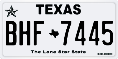 TX license plate BHF7445