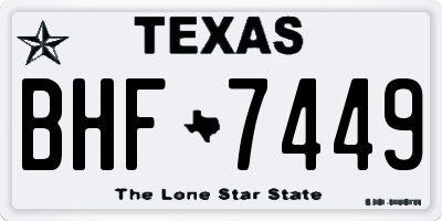 TX license plate BHF7449