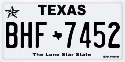 TX license plate BHF7452