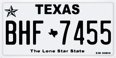 TX license plate BHF7455