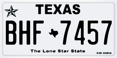 TX license plate BHF7457