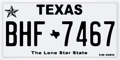TX license plate BHF7467