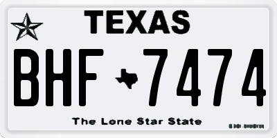 TX license plate BHF7474
