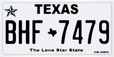 TX license plate BHF7479