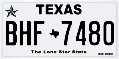 TX license plate BHF7480
