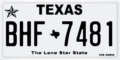TX license plate BHF7481