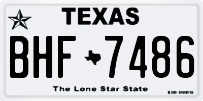 TX license plate BHF7486