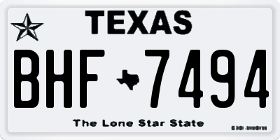TX license plate BHF7494