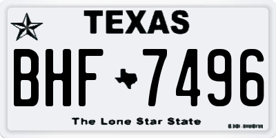 TX license plate BHF7496