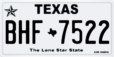 TX license plate BHF7522