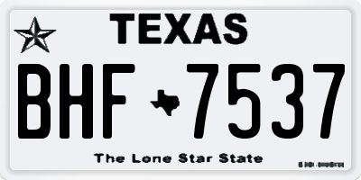 TX license plate BHF7537
