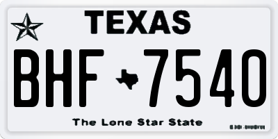 TX license plate BHF7540