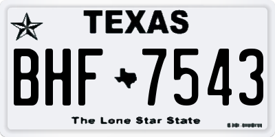 TX license plate BHF7543