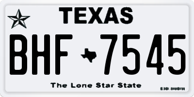 TX license plate BHF7545