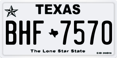 TX license plate BHF7570
