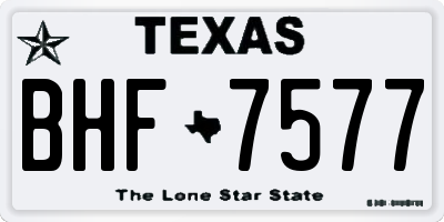 TX license plate BHF7577
