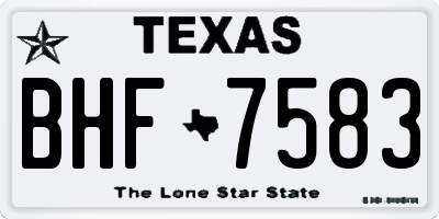 TX license plate BHF7583