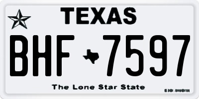 TX license plate BHF7597