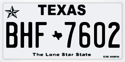 TX license plate BHF7602