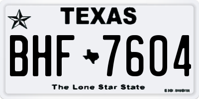 TX license plate BHF7604