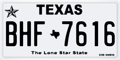 TX license plate BHF7616