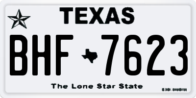 TX license plate BHF7623