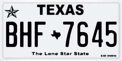TX license plate BHF7645