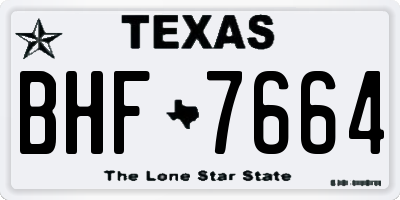 TX license plate BHF7664