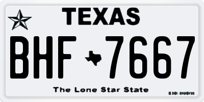 TX license plate BHF7667