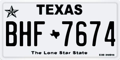 TX license plate BHF7674