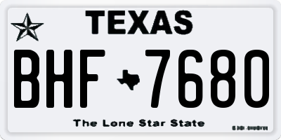 TX license plate BHF7680