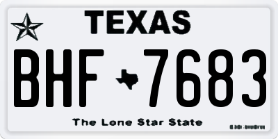 TX license plate BHF7683