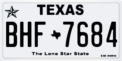 TX license plate BHF7684
