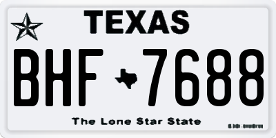 TX license plate BHF7688