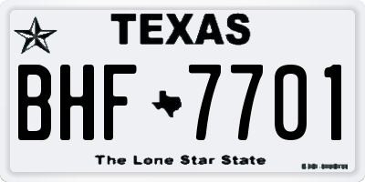 TX license plate BHF7701